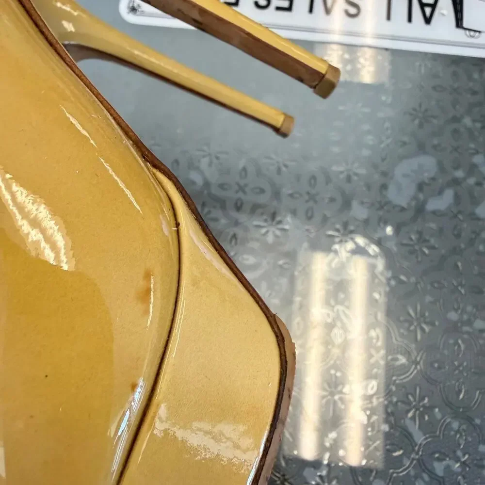 Jimmy Choo Yellow Patent Leather Pumps Sz 36.5 US 6